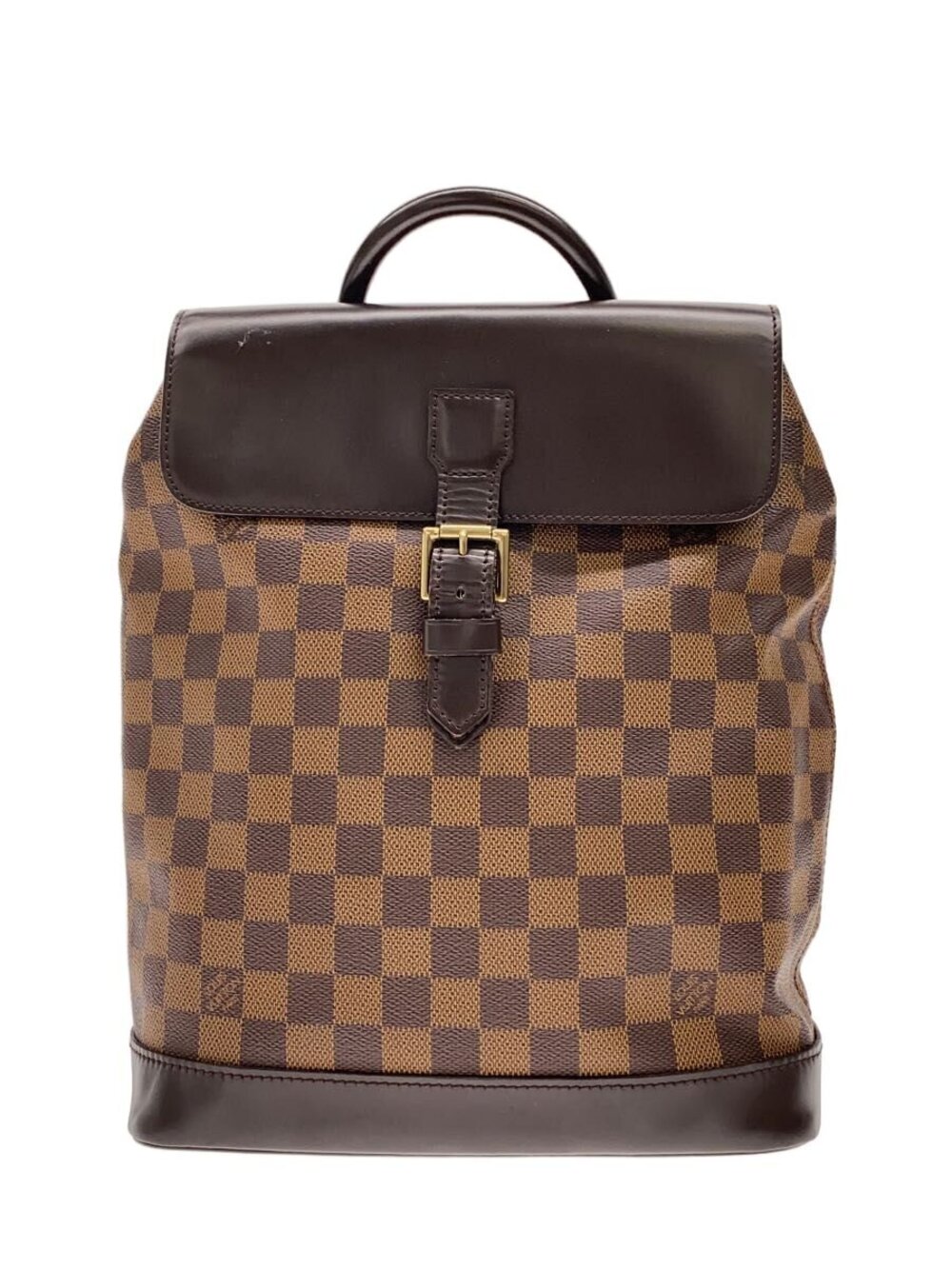 Louis Vuitton Soho Brown Damier Ebene Leather Backpack Daypack